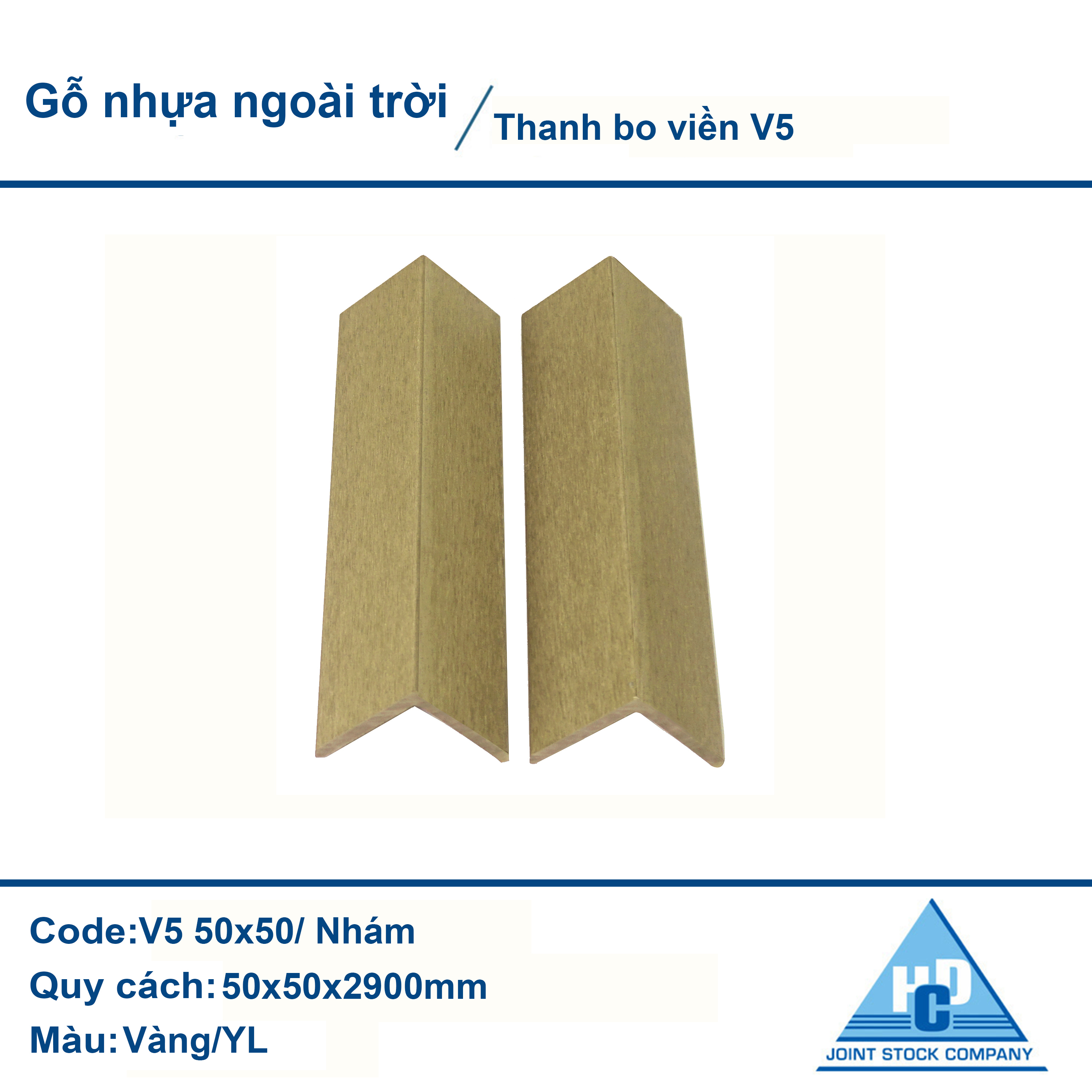 Thanh bo viền V5 Vàng Nhám