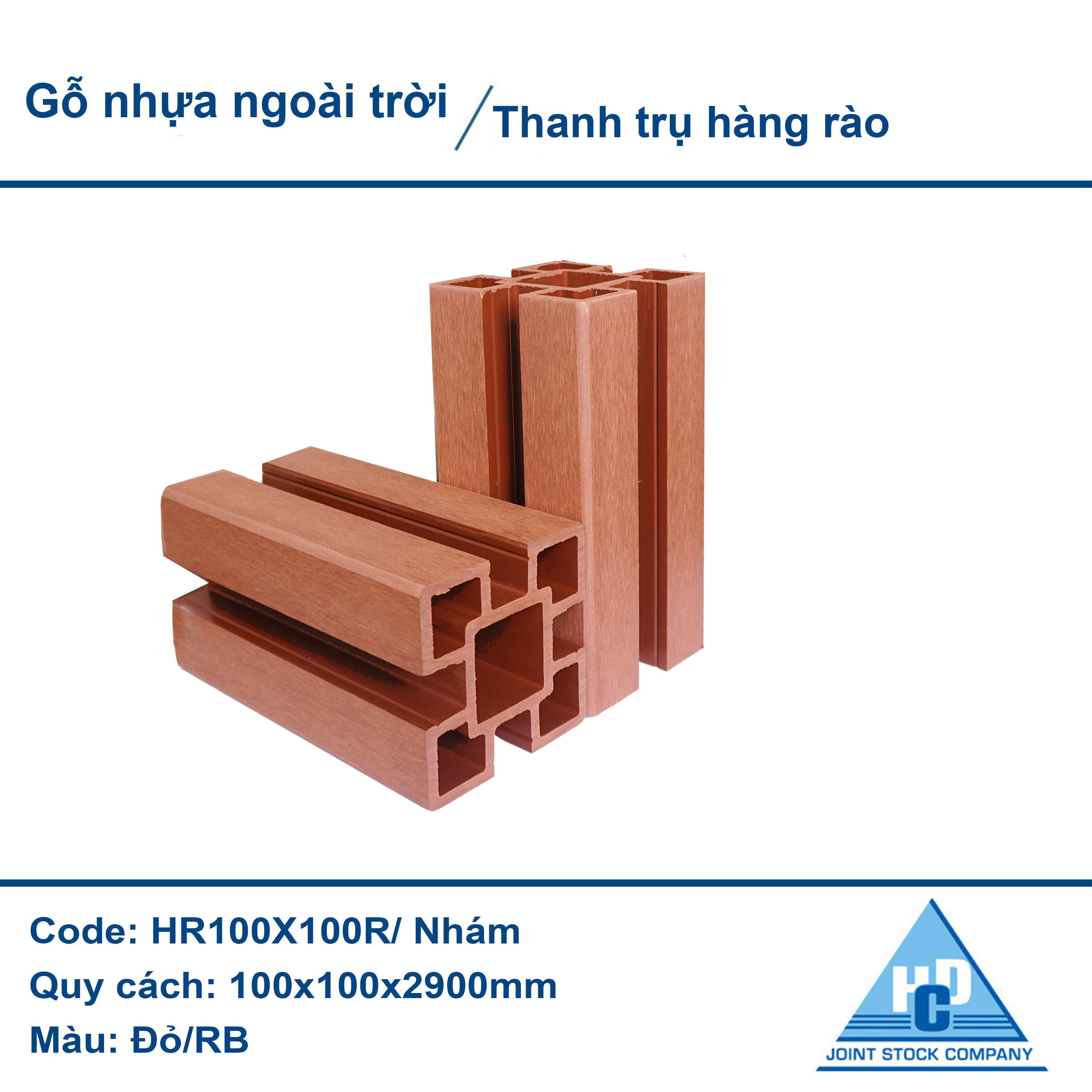 Thanh trụ hàng rào màu đỏ nhám