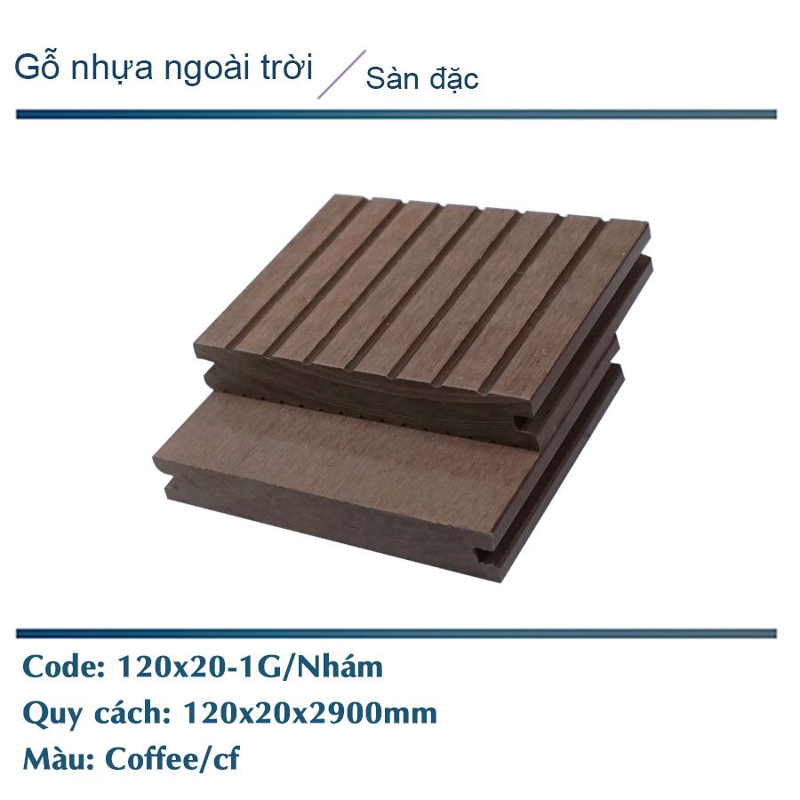 Sàn đặc SD120x20-1G màu coffee/ nhám 2 mặt