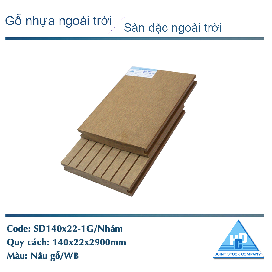 Sàn đặc SD140x22-1G màu nâu gỗ/Nhám