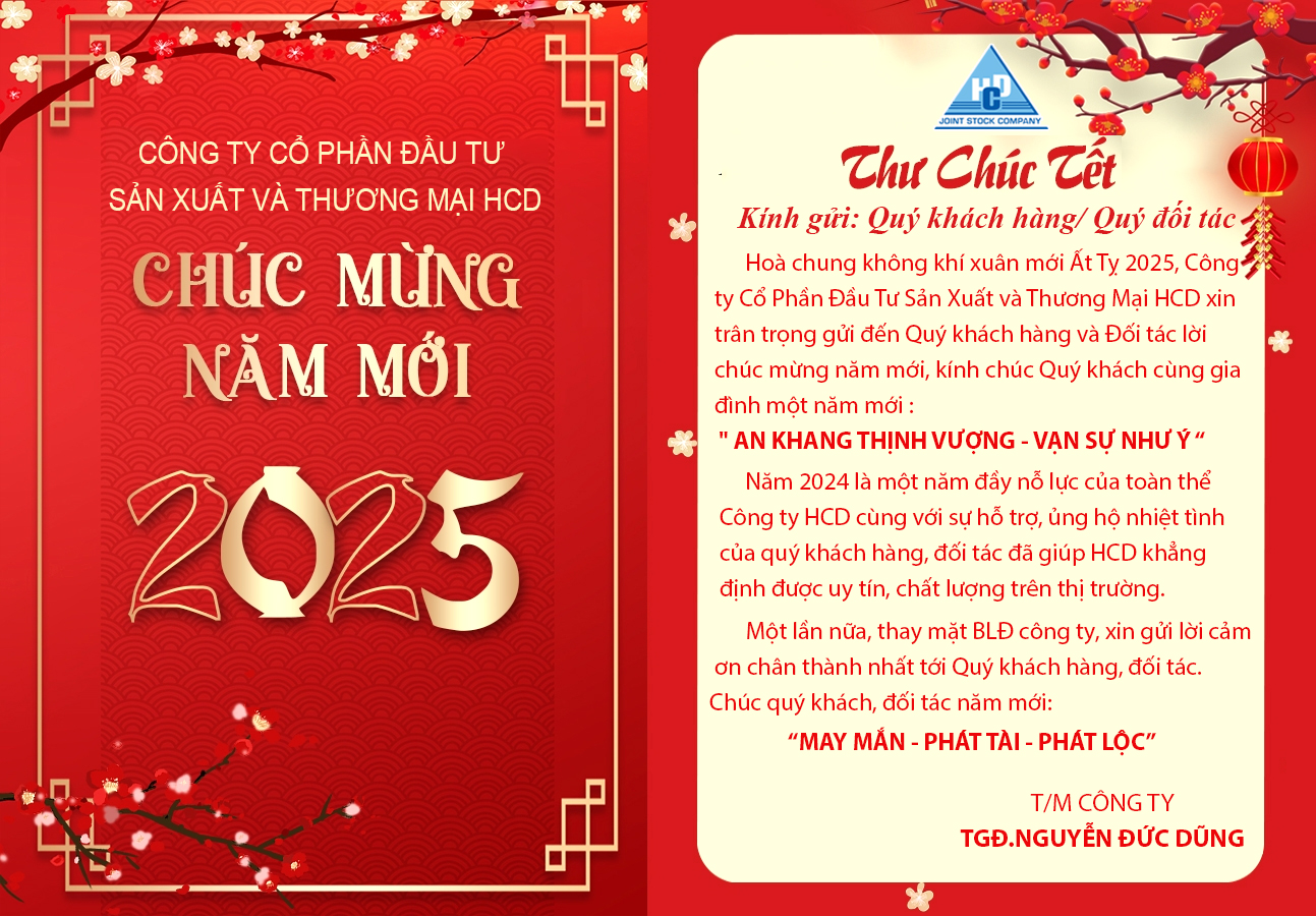 Công ty CP Đầu Tư SX & TM HCD Chúc Mừng Năm Mới 2025